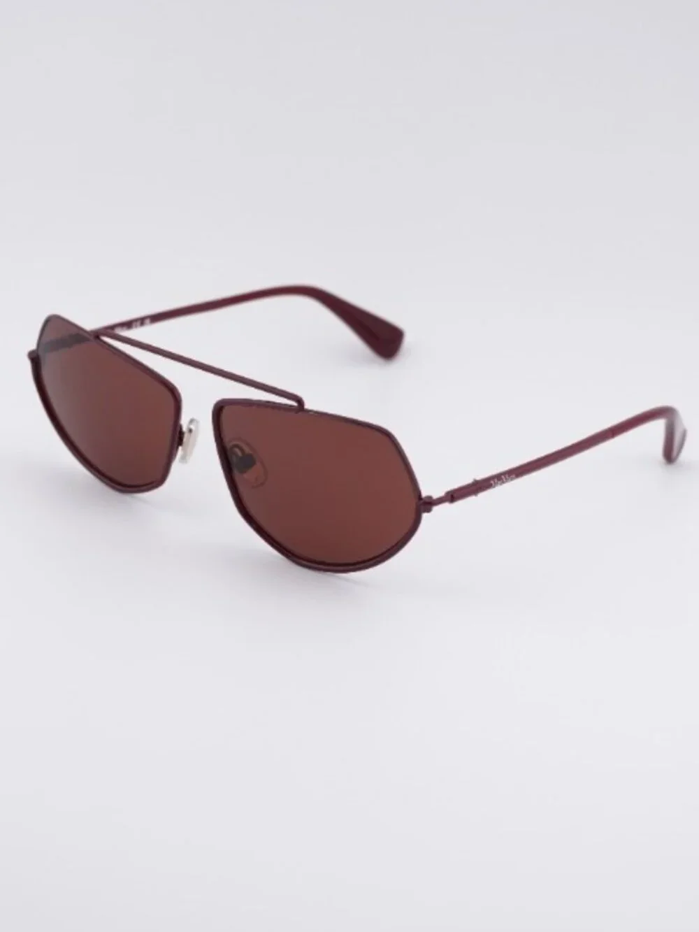 Max Mara MM0165 69S Joey Sunglasses Shiny Bordeaux Geometric Frame